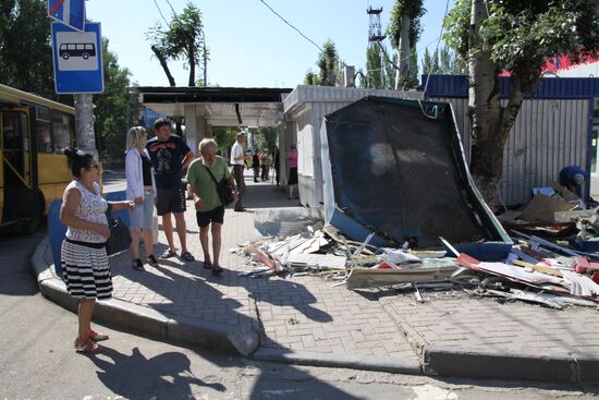 Aftermath of shelling attacks in Donetsk