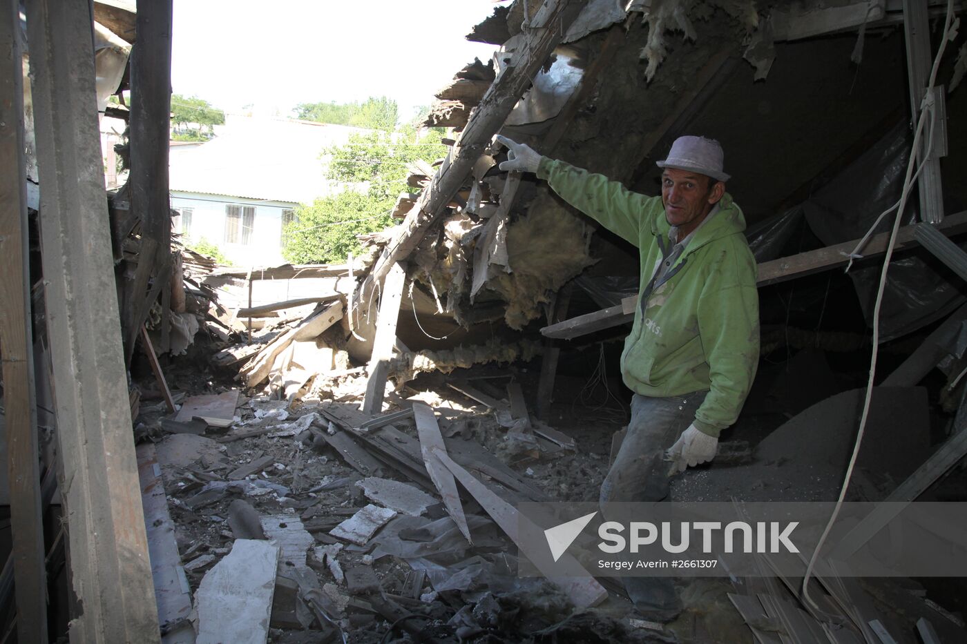 Aftermath of shelling attacks in Donetsk