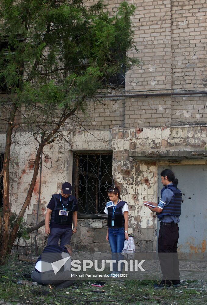 Aftermath of shelling attacks in Donetsk