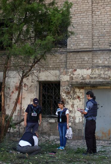 Aftermath of shelling attacks in Donetsk