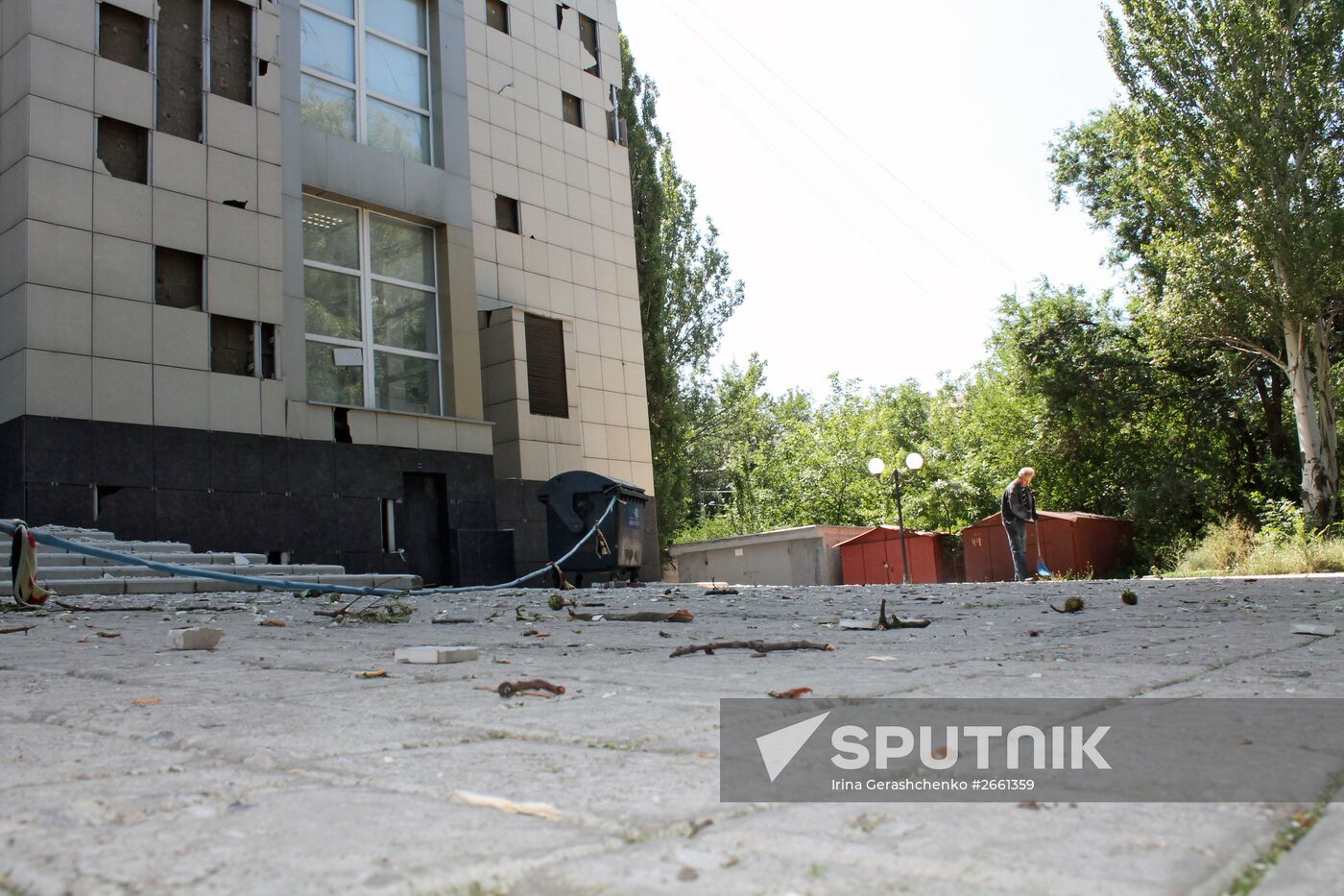 Aftermath of shelling attacks in Donetsk