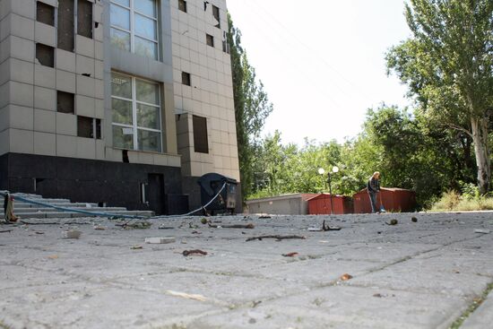 Aftermath of shelling attacks in Donetsk