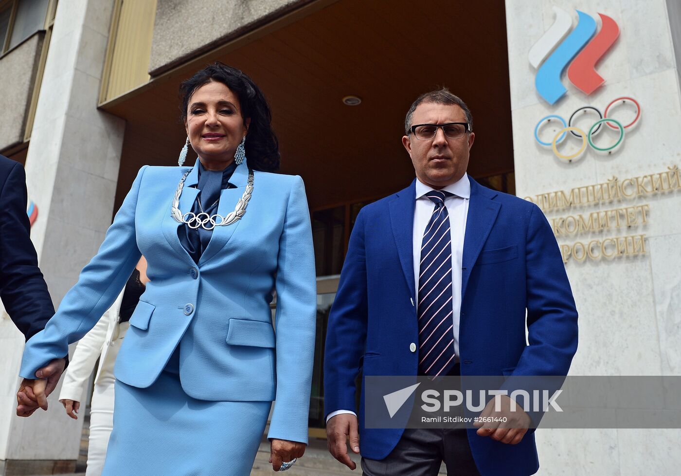 IOC President Thomas Bach presents Olympic Order to RRGF President Irina Viner-Usmanova