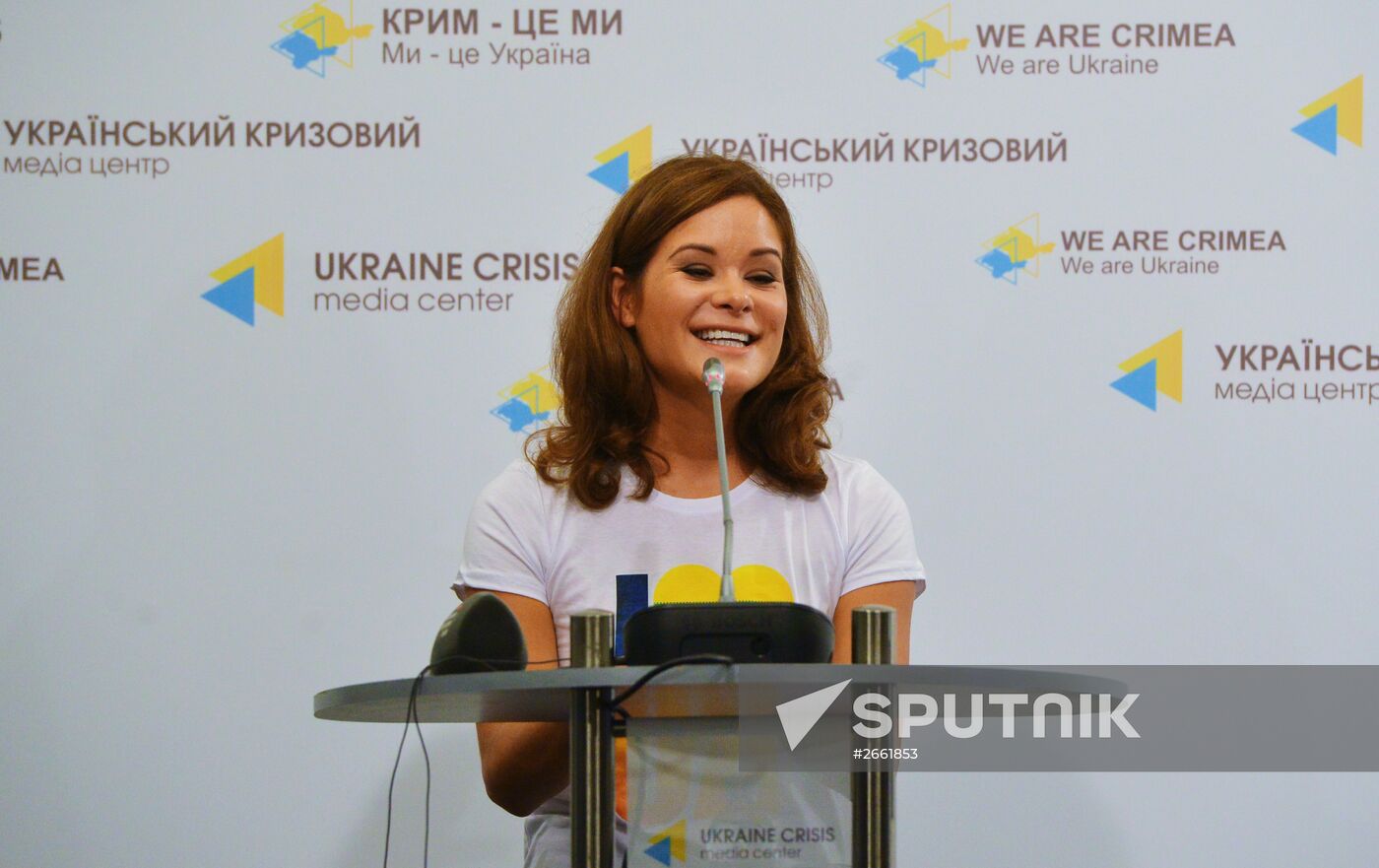 Maria Gaidar holds news conference in Kiev