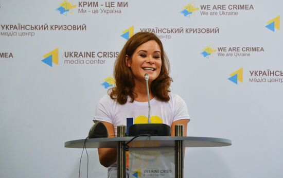 Maria Gaidar holds news conference in Kiev