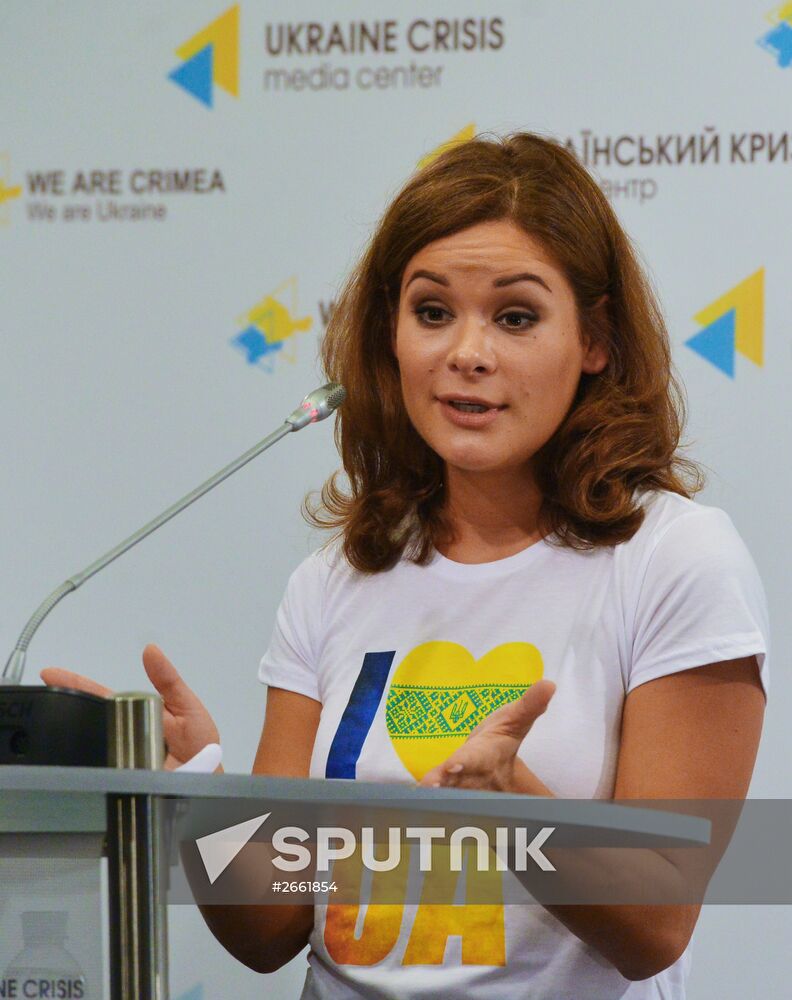 Maria Gaidar holds news conference in Kiev