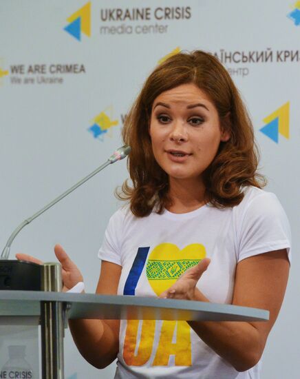 Maria Gaidar holds news conference in Kiev