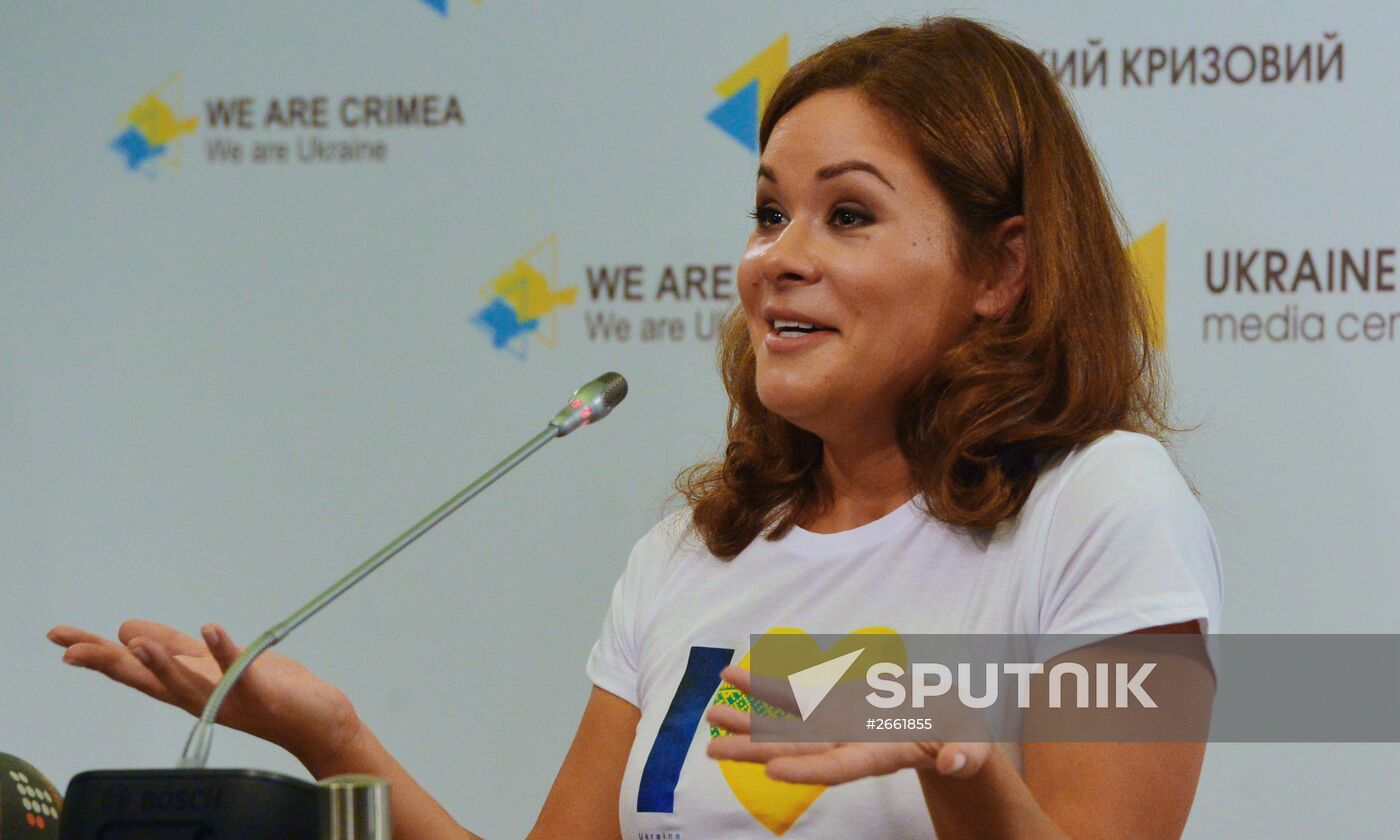 Maria Gaidar holds news conference in Kiev