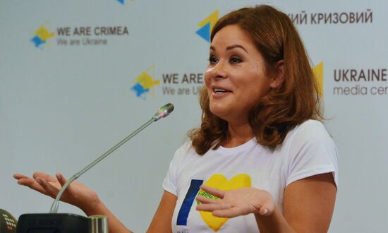 Maria Gaidar holds news conference in Kiev
