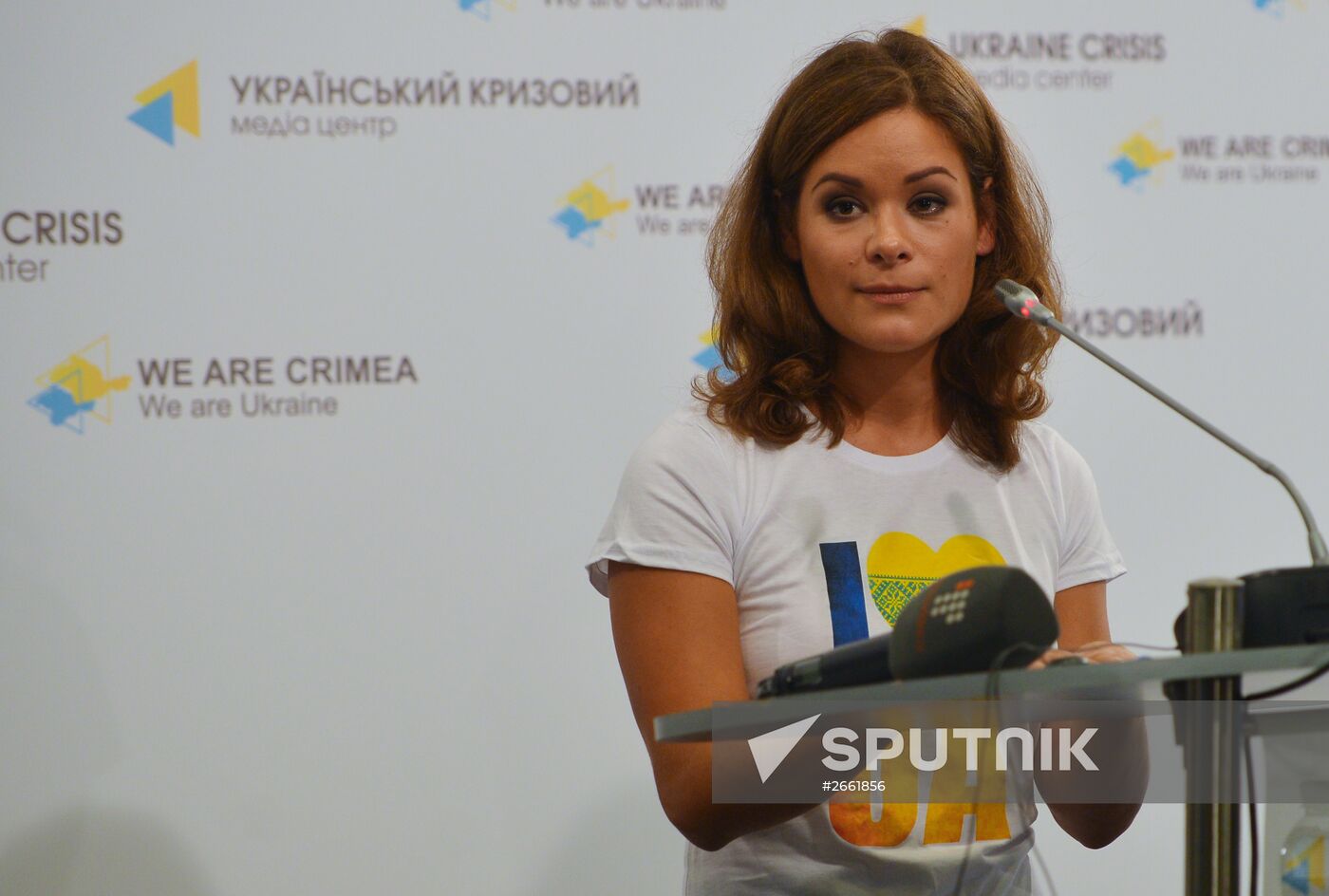 Maria Gaidar holds news conference in Kiev