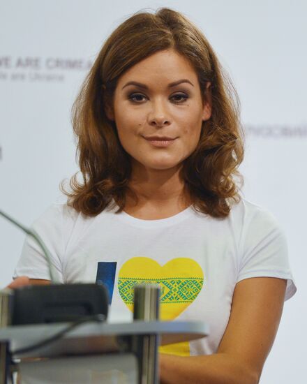 Maria Gaidar holds news conference in Kiev
