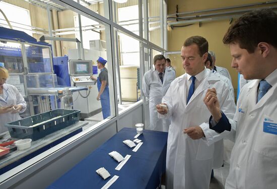 Russian Prime Minister Dmitry Medvedev visits the Novosibirsk Region