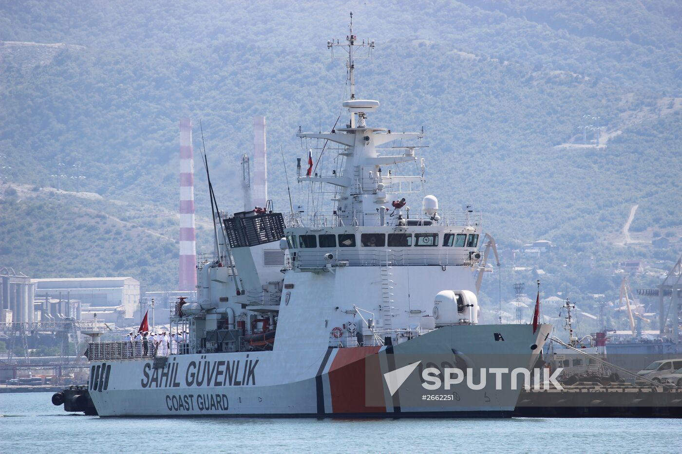 Turkish coast guard ship arrives at Novorossiisk seaport