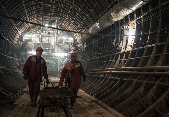 Construction of Nizhnyaya Maslovka station of the Moscow Metro