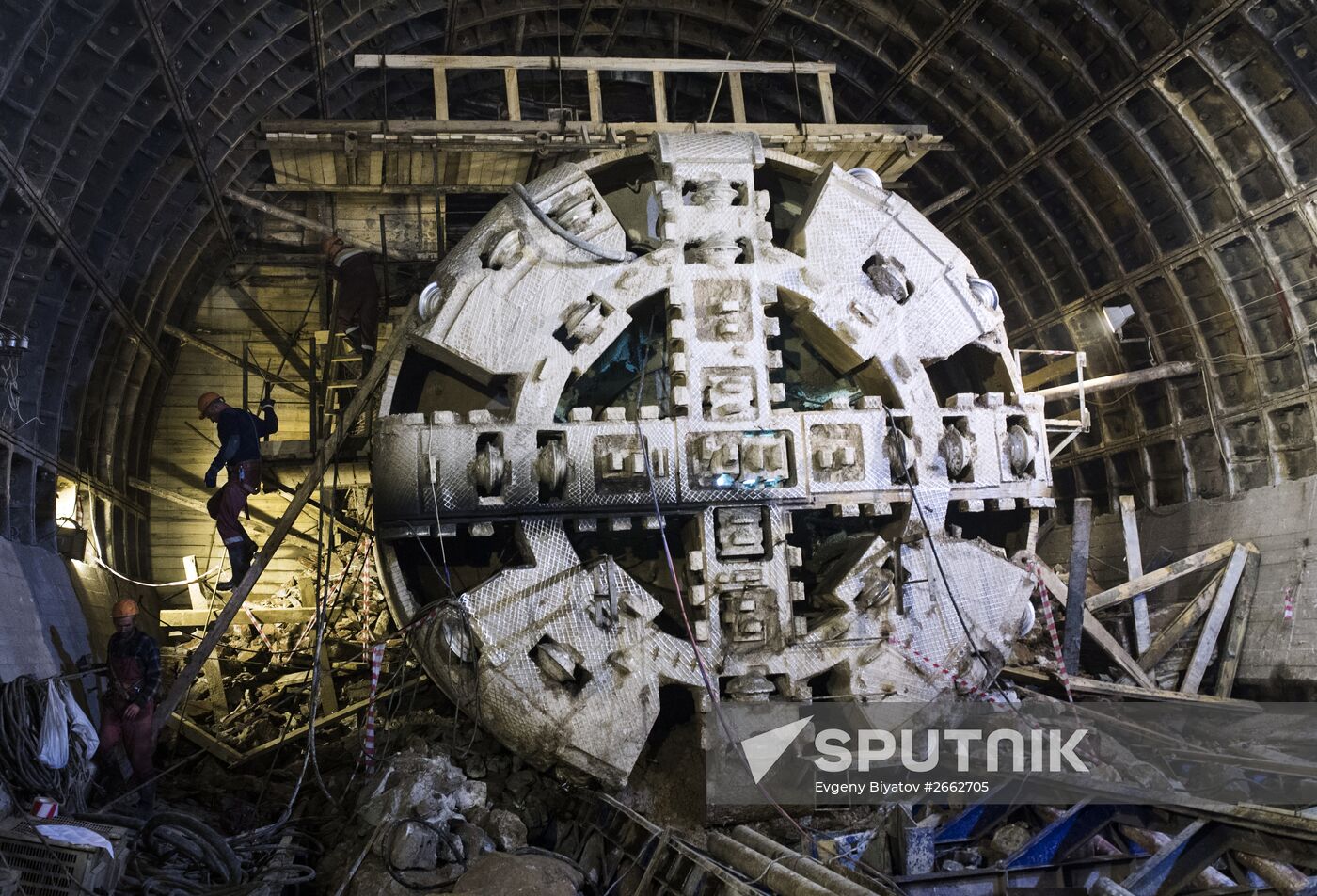Construction of Nizhnyaya Maslovka station of the Moscow Metro