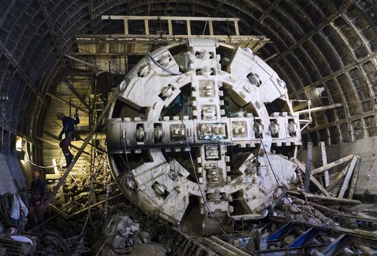 Construction of Nizhnyaya Maslovka station of the Moscow Metro