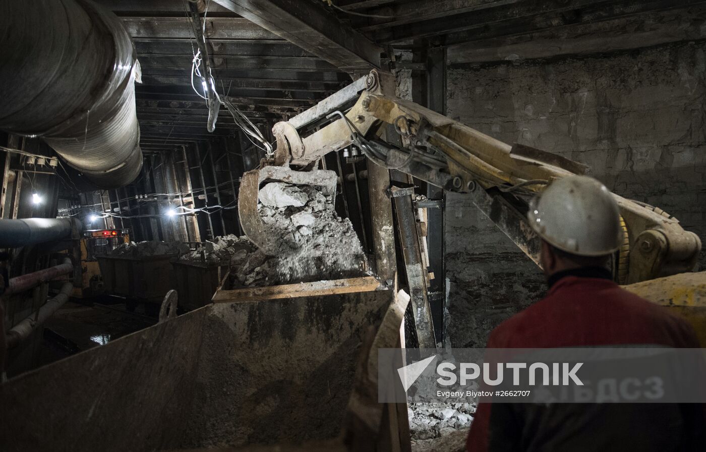 Construction of Nizhnyaya Maslovka station of the Moscow Metro