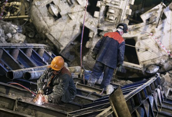 Construction of Nizhnyaya Maslovka station of the Moscow Metro