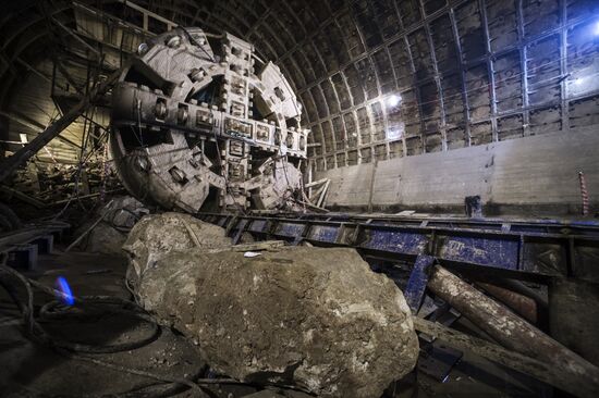 Construction of Nizhnyaya Maslovka station of the Moscow Metro