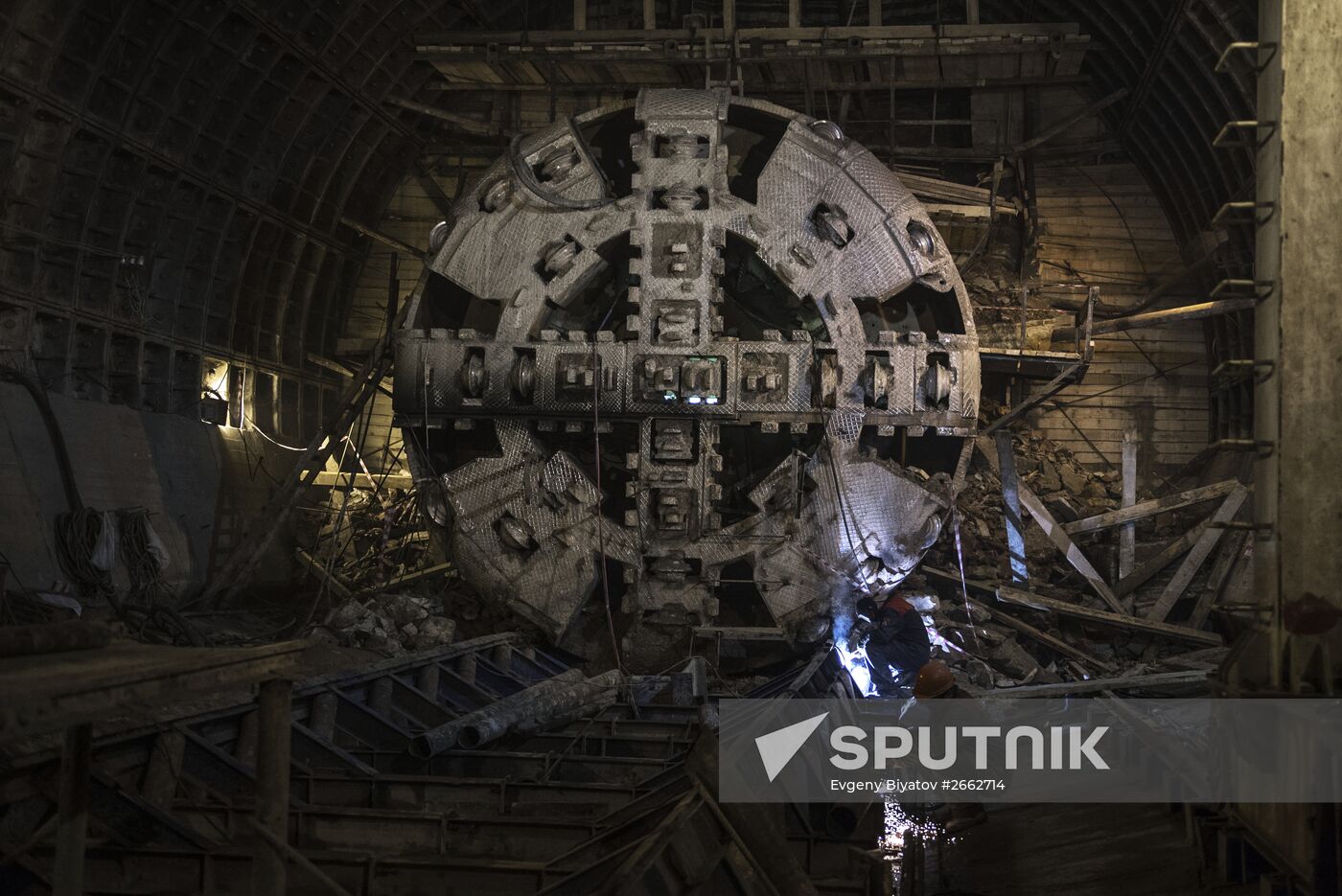 Construction of Nizhnyaya Maslovka station of the Moscow Metro