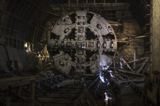 Construction of Nizhnyaya Maslovka station of the Moscow Metro
