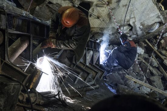 Construction of Nizhnyaya Maslovka station of the Moscow Metro