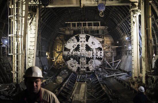 Construction of Nizhnyaya Maslovka station of the Moscow Metro