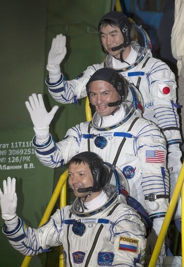Soyuz TMA-17M launch from Baikonur cosmodrome