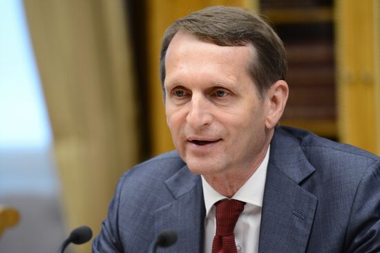 Russian State Duma Speaker Sergei Naryshkin meets with French parliament delegation