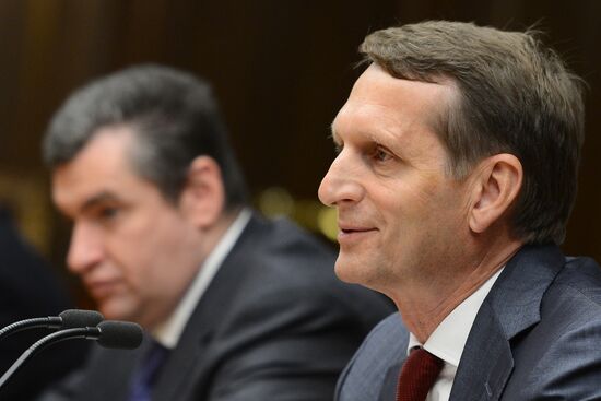 Russian State Duma Speaker Sergei Naryshkin meets with French parliament delegation