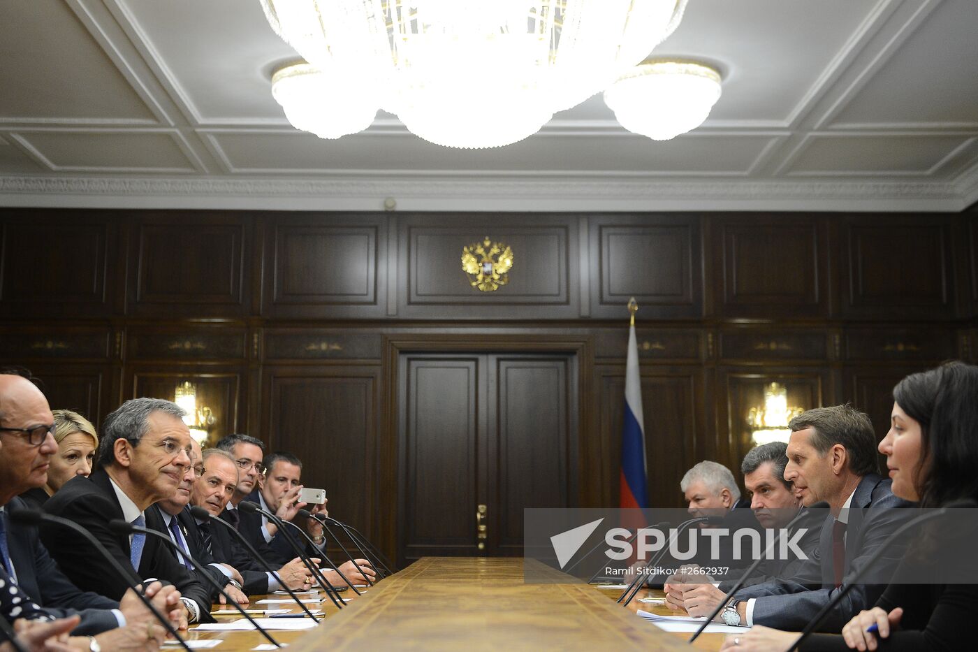 Russian State Duma Speaker Sergei Naryshkin meets with French parliament delegation