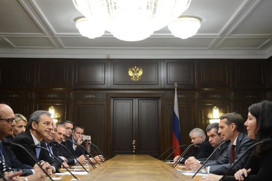 Russian State Duma Speaker Sergei Naryshkin meets with French parliament delegation