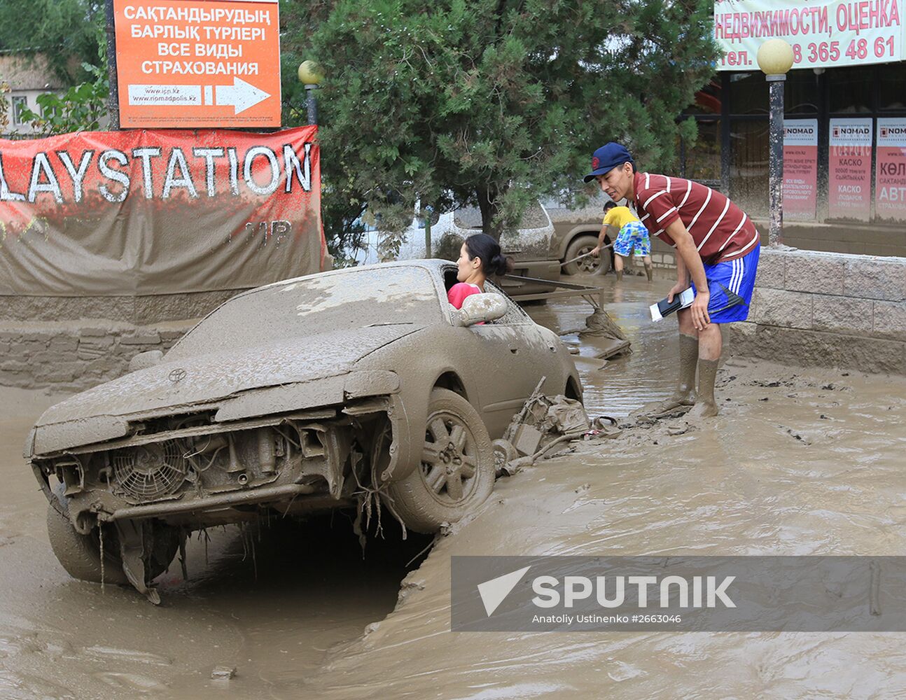 Aftermath of mud-and-stone landsclide in Kazakhstan's major city of Alma-Ata