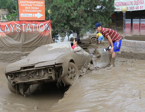 Aftermath of mud-and-stone landsclide in Kazakhstan's major city of Alma-Ata