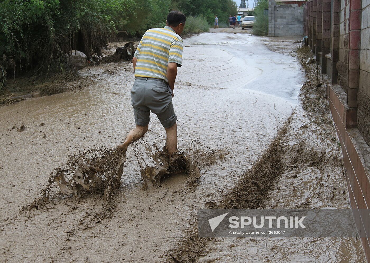 Aftermath of mud-and-stone landsclide in Kazakhstan's major city of Alma-Ata