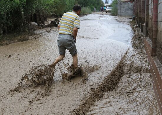 Aftermath of mud-and-stone landsclide in Kazakhstan's major city of Alma-Ata