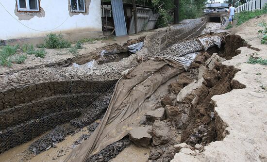 Aftermath of mud-and-stone landsclide in Kazakhstan's major city of Alma-Ata