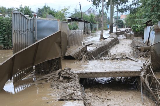 Aftermath of mud-and-stone landsclide in Kazakhstan's major city of Alma-Ata