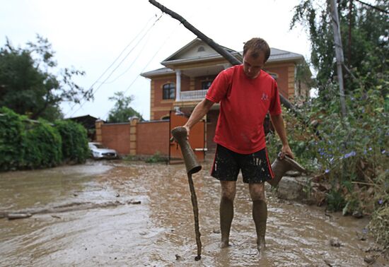 Aftermath of mud-and-stone landsclide in Kazakhstan's major city of Alma-Ata