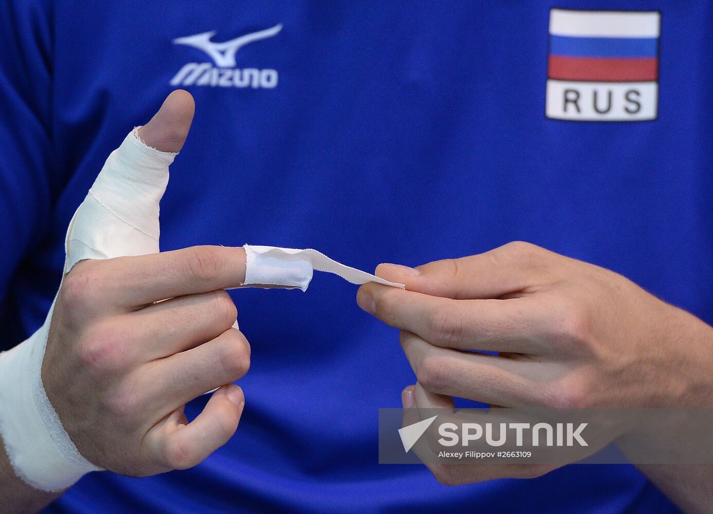 Volleyball. Russian men's national team holds training session