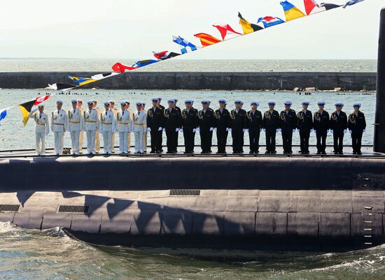 Rehearsal for Navy Day parade in Baltiysk