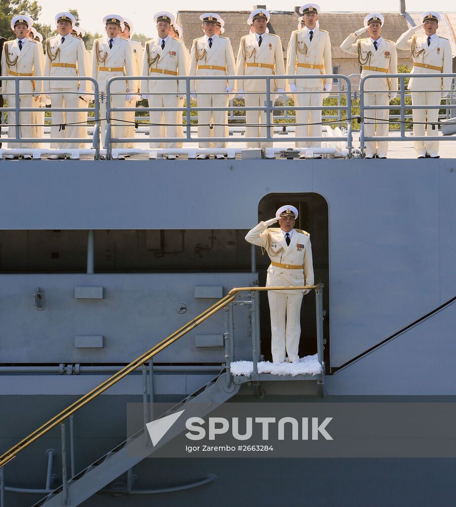 Rehearsal for Navy Day parade in Baltiysk