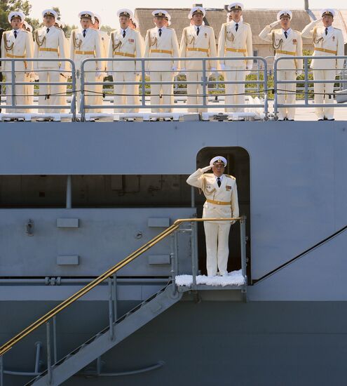 Rehearsal for Navy Day parade in Baltiysk