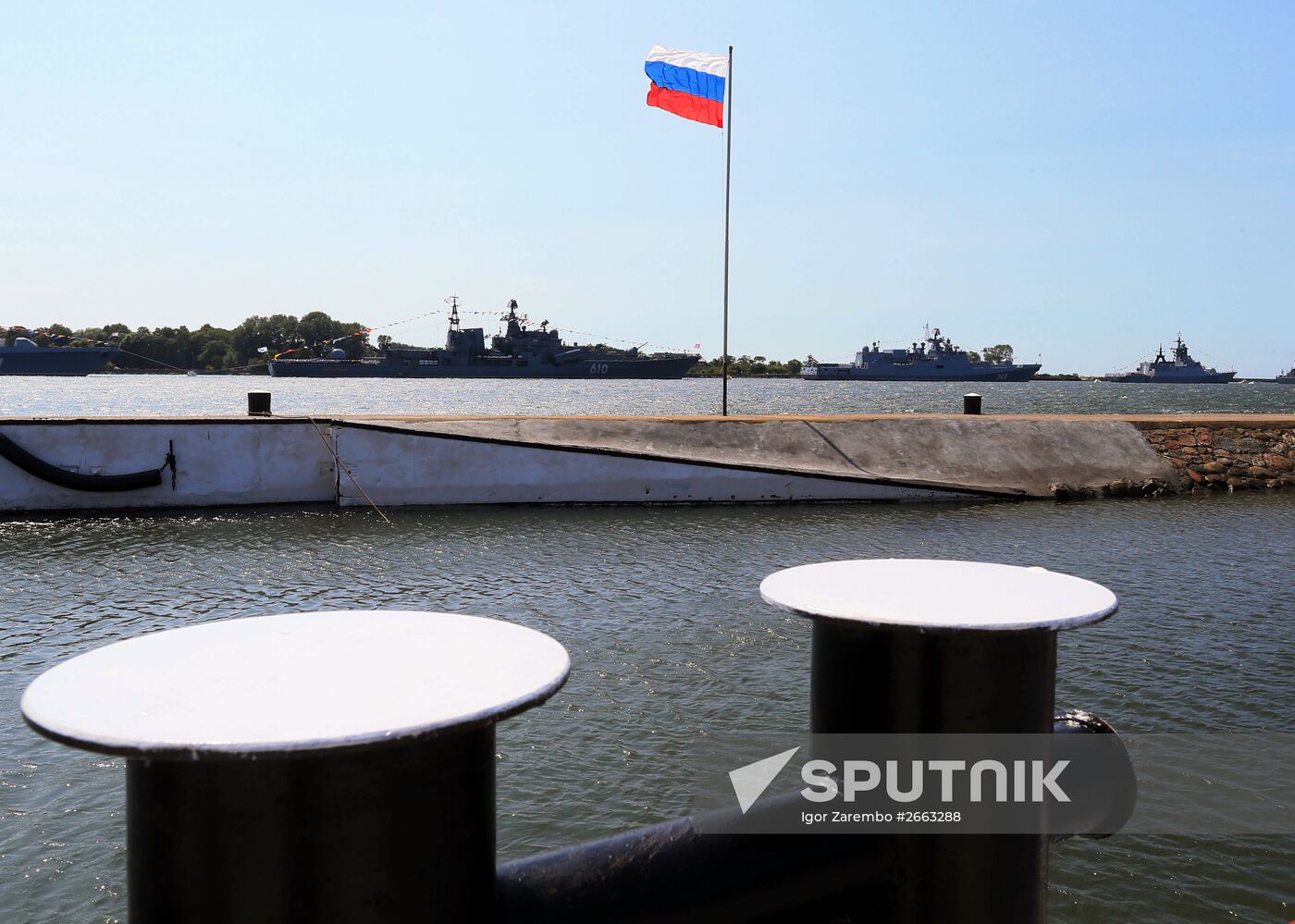 Rehearsal for Navy Day parade in Baltiysk