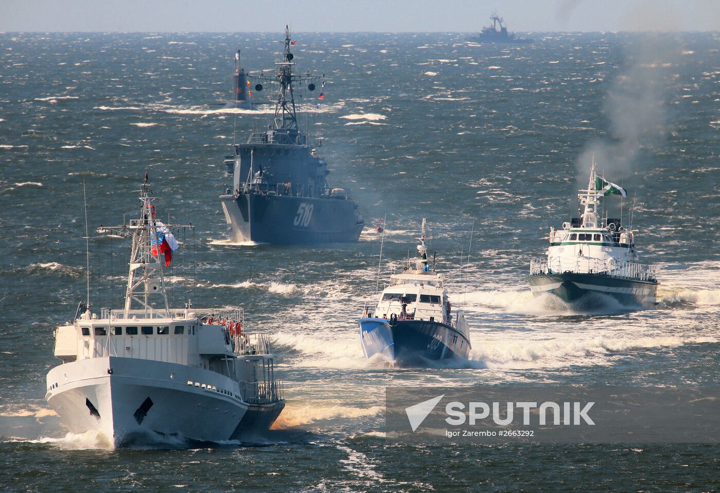 Rehearsal for Navy Day parade in Baltiysk