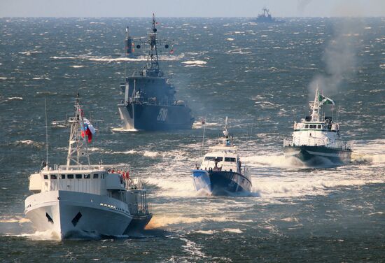 Rehearsal for Navy Day parade in Baltiysk
