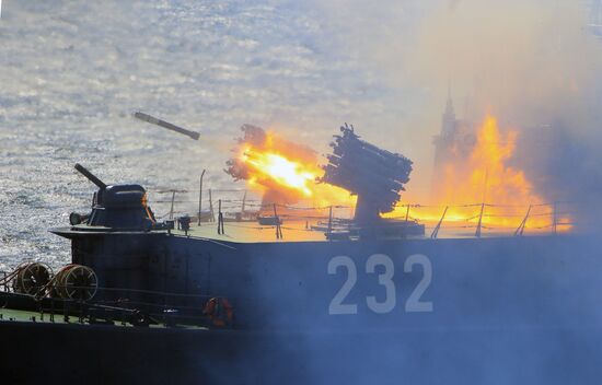 Rehearsal for Navy Day parade in Baltiysk