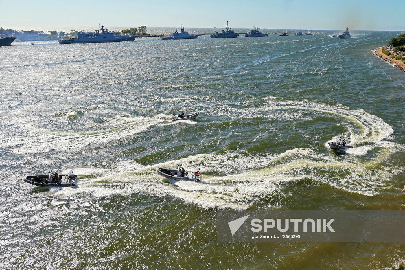 Rehearsal for Navy Day parade in Baltiysk