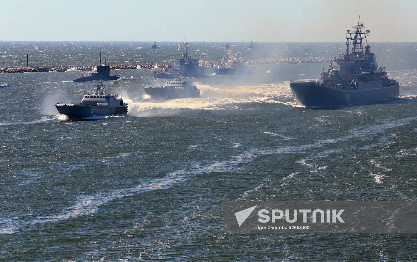 Rehearsal for Navy Day parade in Baltiysk