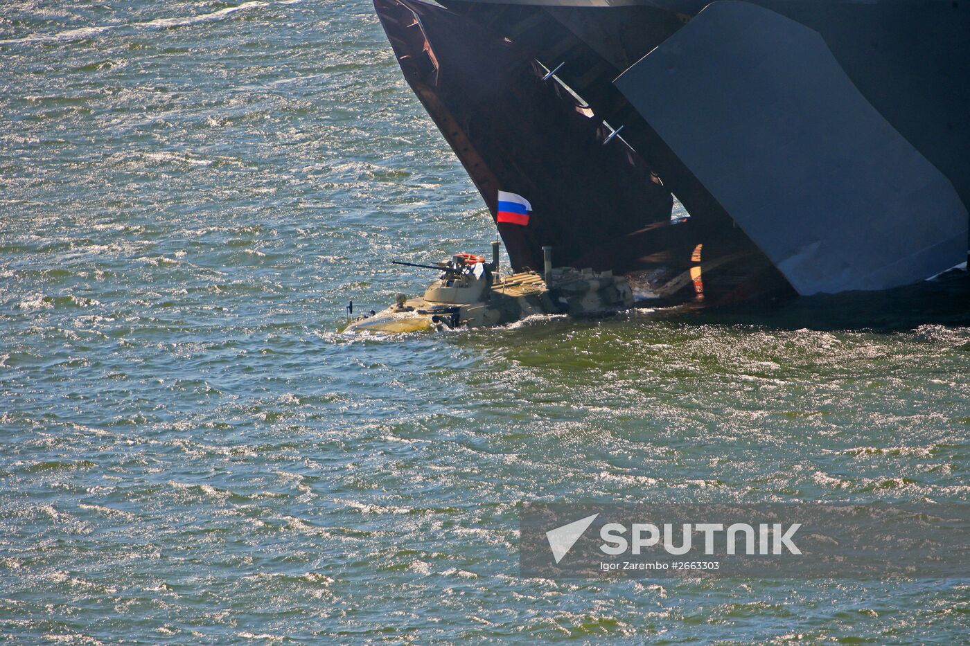 Rehearsal for Navy Day parade in Baltiysk